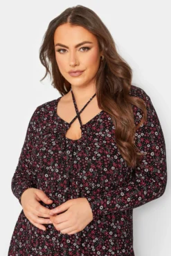 LIMITED COLLECTION Curve Black Ditsy Print Keyhole Tie Neck Midaxi Dress 8 LIMITED COLLECTION Curve Black Ditsy Print Keyhole Tie Neck Midaxi Dress -Outlet Stylo Wise Store e188e9b6 a465 4c 215191 D scaled