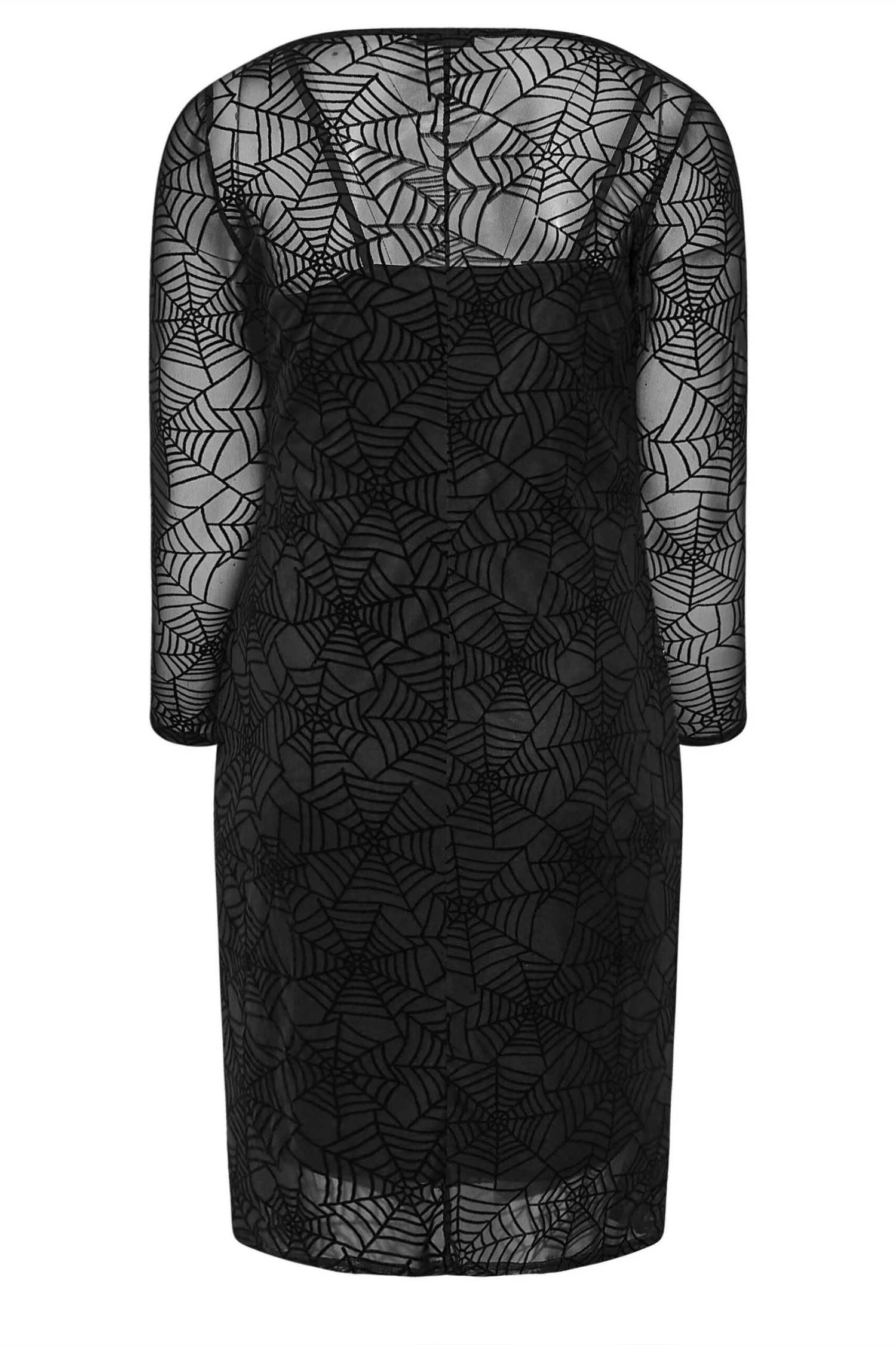 YOURS LONDON Curve Black Flocked Mesh Bodycon Dress 6 YOURS LONDON Curve Black Flocked Mesh Bodycon Dress - Image 6