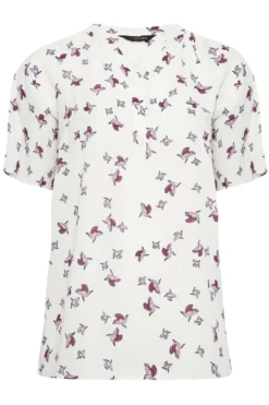 YOURS Curve White Bird Print V-Neck Blouse -Outlet Stylo Wise Store e217cc60 c0e0 4c 174305 X scaled