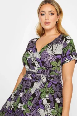 YOURS Curve Purple & Green Leaf Print Maxi Dress -Outlet Stylo Wise Store e2b14fd5 ecf3 43 301609 D scaled