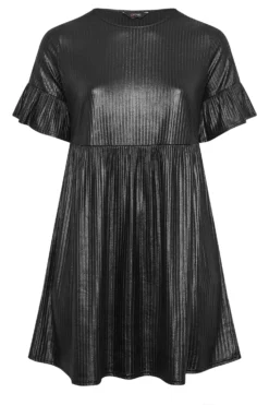 YOURS Curve Black Wet Look Ribbed Smock Tunic Dress 10 YOURS Curve Black Wet Look Ribbed Smock Tunic Dress -Outlet Stylo Wise Store e2d00e88 aca6 41 137247 X scaled