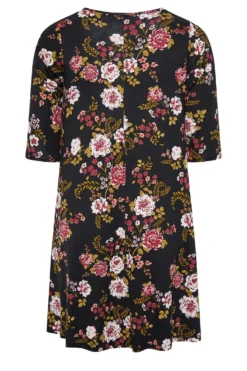 YOURS Curve Black Floral Print Drape Pocket Dress -Outlet Stylo Wise Store e2ed9a33 8386 4f 137233 Y scaled