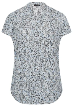 YOURS Curve Light Blue Mixed Animal Print Half Placket Blouse -Outlet Stylo Wise Store e358e5e5 0306 45 174248 X scaled