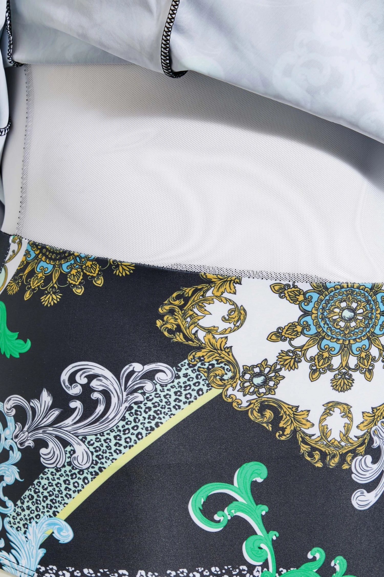 Curve Black Scarf Print Eyelet Lace Up Tummy Control Swim Dress 5 Curve Black Scarf Print Eyelet Lace Up Tummy Control Swim Dress - Image 5