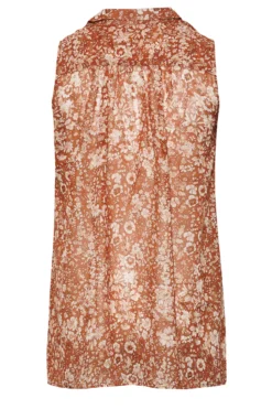 YOURS Curve Orange Floral Print Sleeveless Swing Blouse -Outlet Stylo Wise Store e4a35dd5 e8c2 47 173879 Y scaled