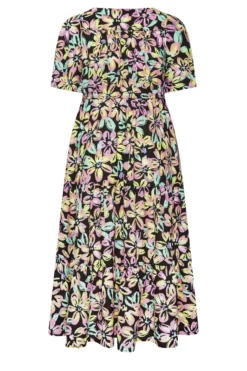 YOURS Curve Black Neon Floral Tiered Midi Dress 11 YOURS Curve Black Neon Floral Tiered Midi Dress -Outlet Stylo Wise Store e4abbff5 204b 42 137334 Y scaled