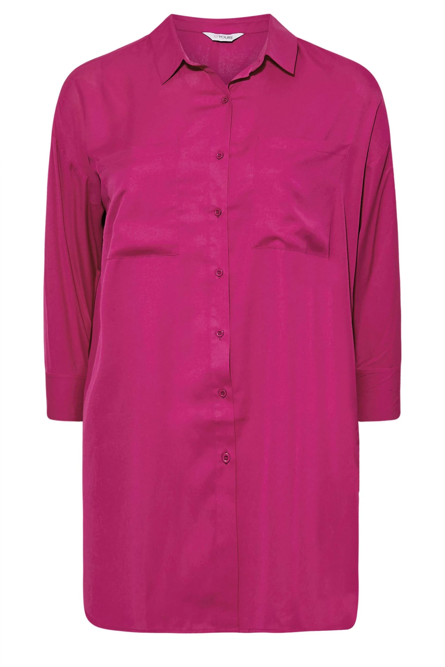 YOURS Curve Pink Oversized Boyfriend Shirt 4 YOURS Curve Pink Oversized Boyfriend Shirt - Image 4