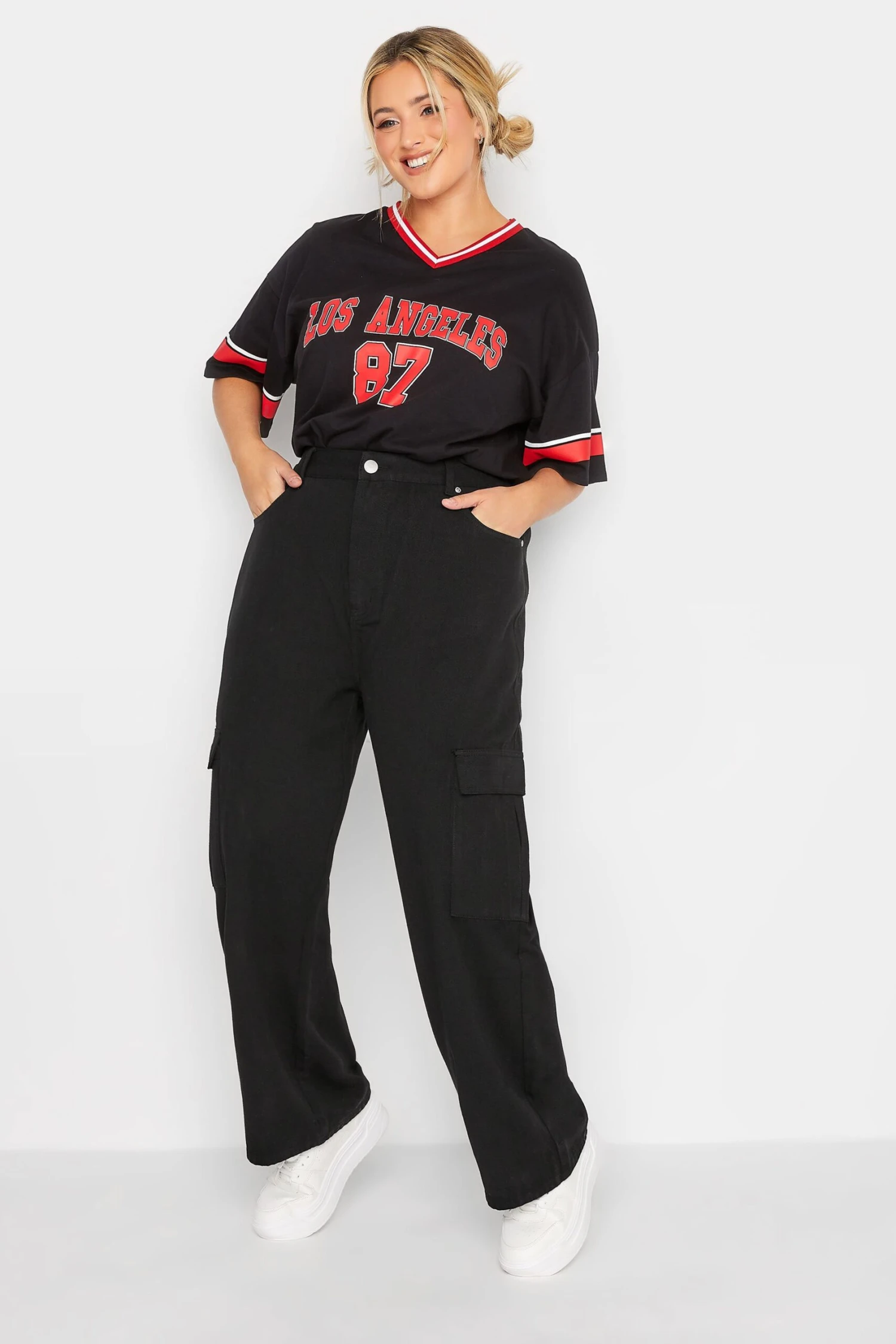 YOURS Curve Black Straight Leg Cargo Jeans 1 YOURS Curve Black Straight Leg Cargo Jeans