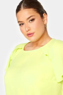 YOURS Curve Yellow Frill Short Sleeve Blouse 8 YOURS Curve Yellow Frill Short Sleeve Blouse -Outlet Stylo Wise Store e60f8934 1524 4a 174273 D scaled