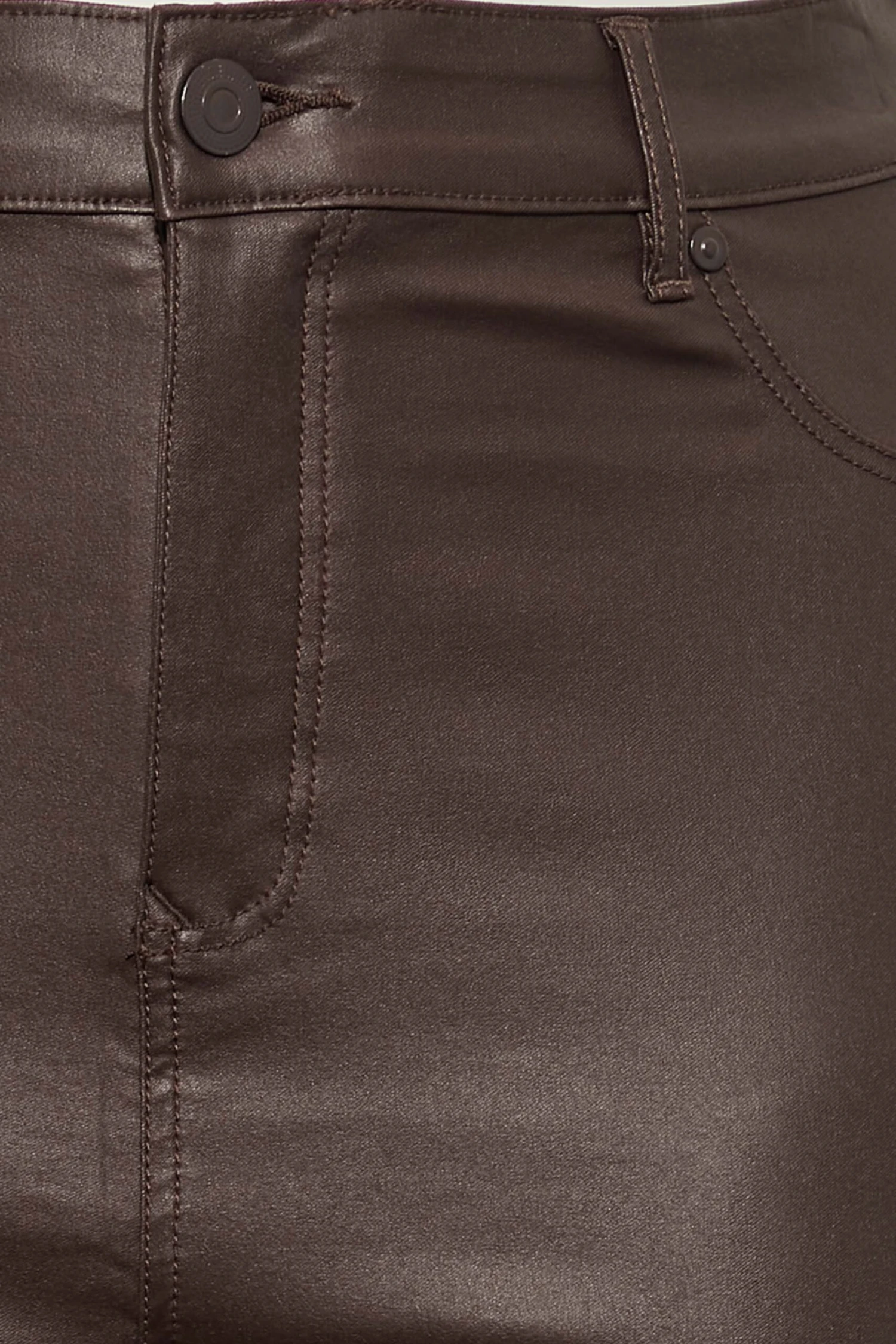 YOURS Curve Chocolate Brown Coated Skinny Stretch AVA Jeans 3 YOURS Curve Chocolate Brown Coated Skinny Stretch AVA Jeans - Image 3