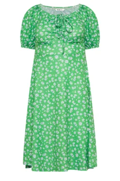 YOURS PETITE Curve Green Daisy Print Ruched Front Dress -Outlet Stylo Wise Store e819f236 5c56 48 174507 X scaled