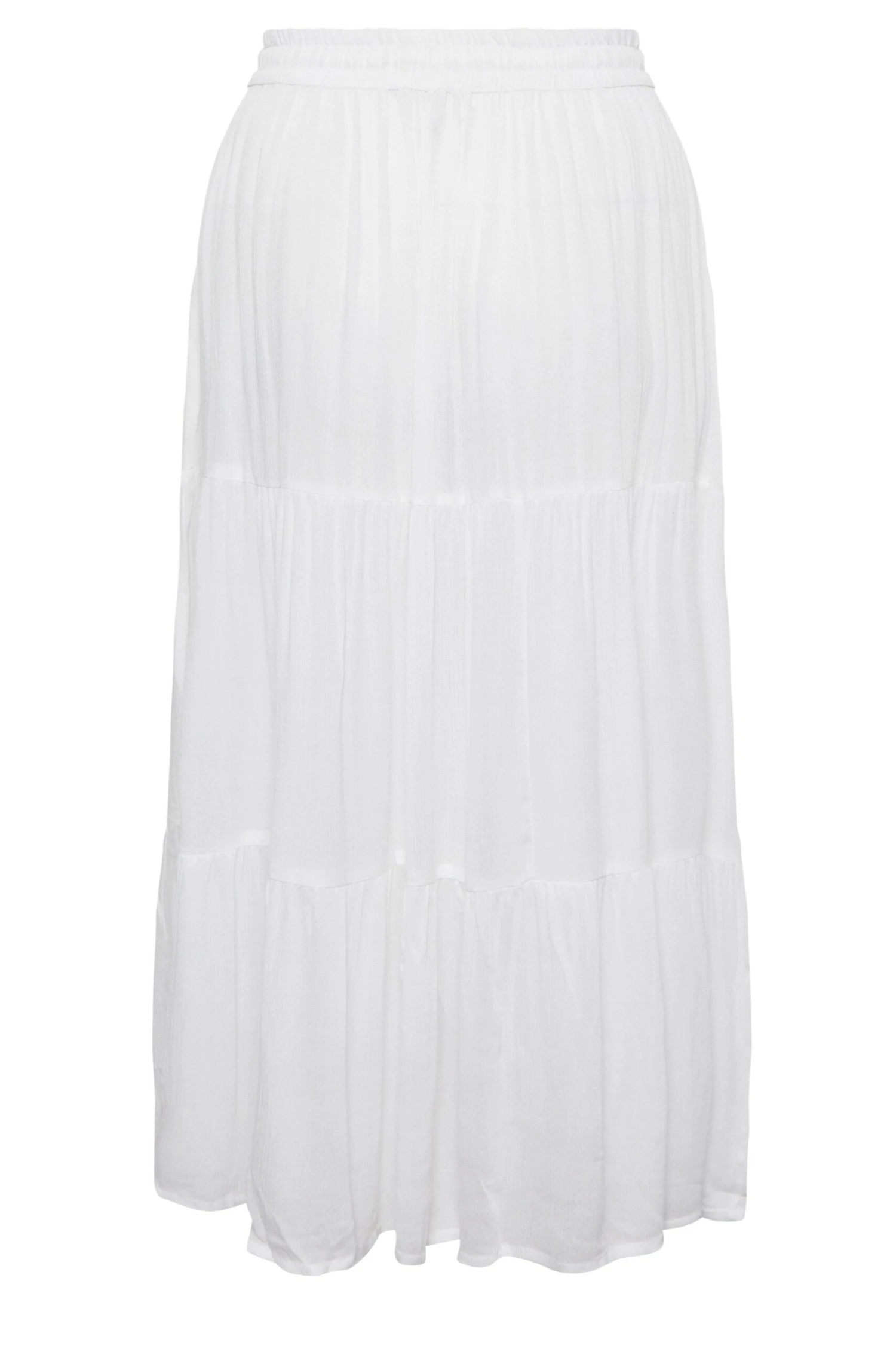 YOURS Curve White Tiered Beach Skirt 4 YOURS Curve White Tiered Beach Skirt - Image 4