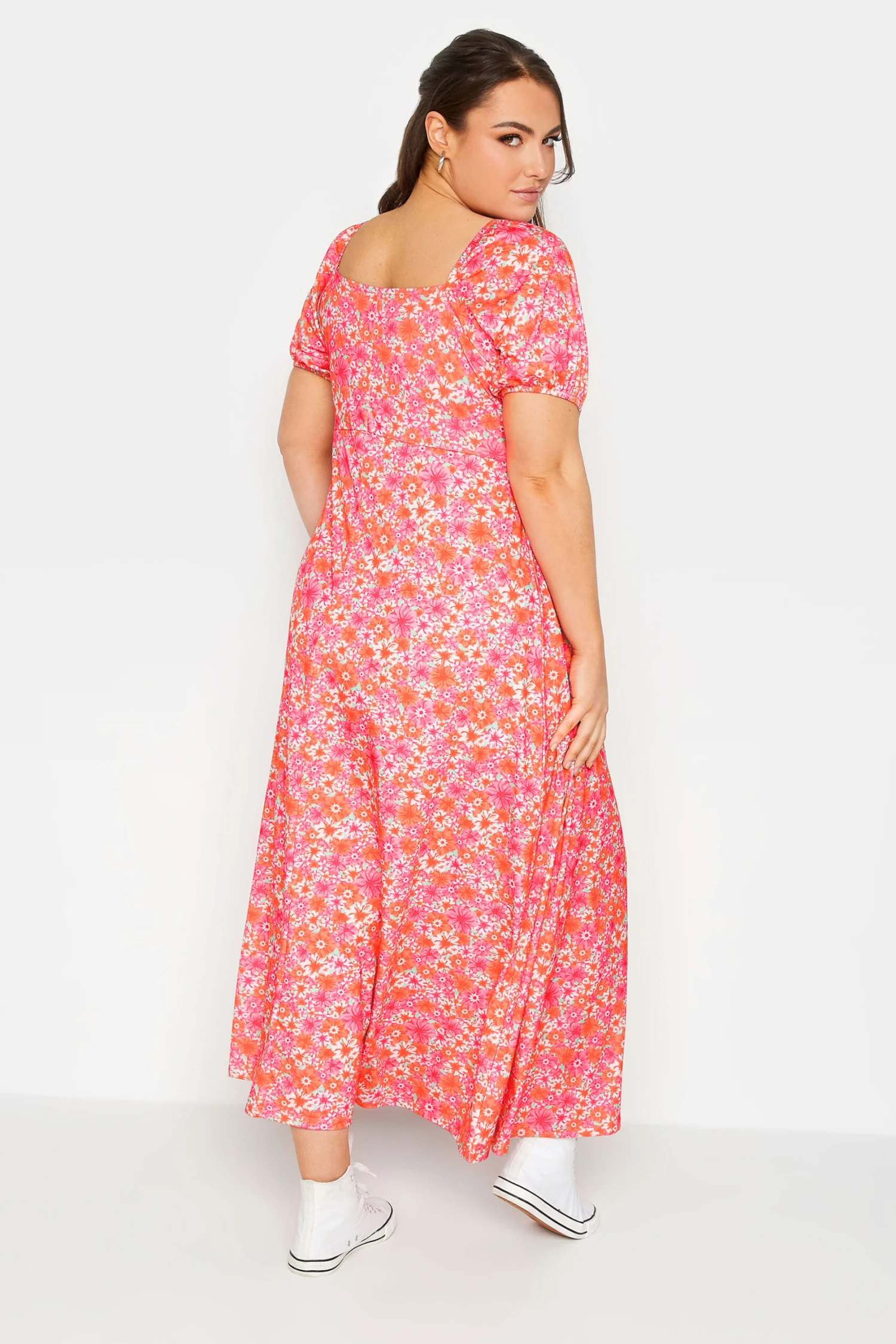 LIMITED COLLECTION Curve Pink Floral Wrap Maxi Dress 2 LIMITED COLLECTION Curve Pink Floral Wrap Maxi Dress - Image 2