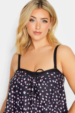 YOURS Curve Black Spot Print Tankini Top -Outlet Stylo Wise Store e96e4761 0285 49 150313 E scaled