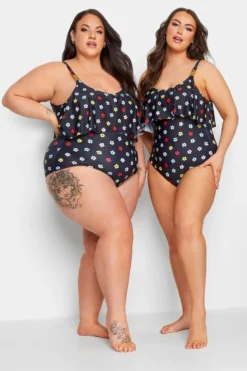 YOURS Curve Black Daisy Print Frill Chain Tummy Control Swimsuit -Outlet Stylo Wise Store ea77da51 df5f 46 150271 E scaled