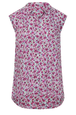 YOURS Curve White Ditsy Print Cap Sleeve Dipped Hem Shirt -Outlet Stylo Wise Store ea9083ab f264 4c 173953 X scaled