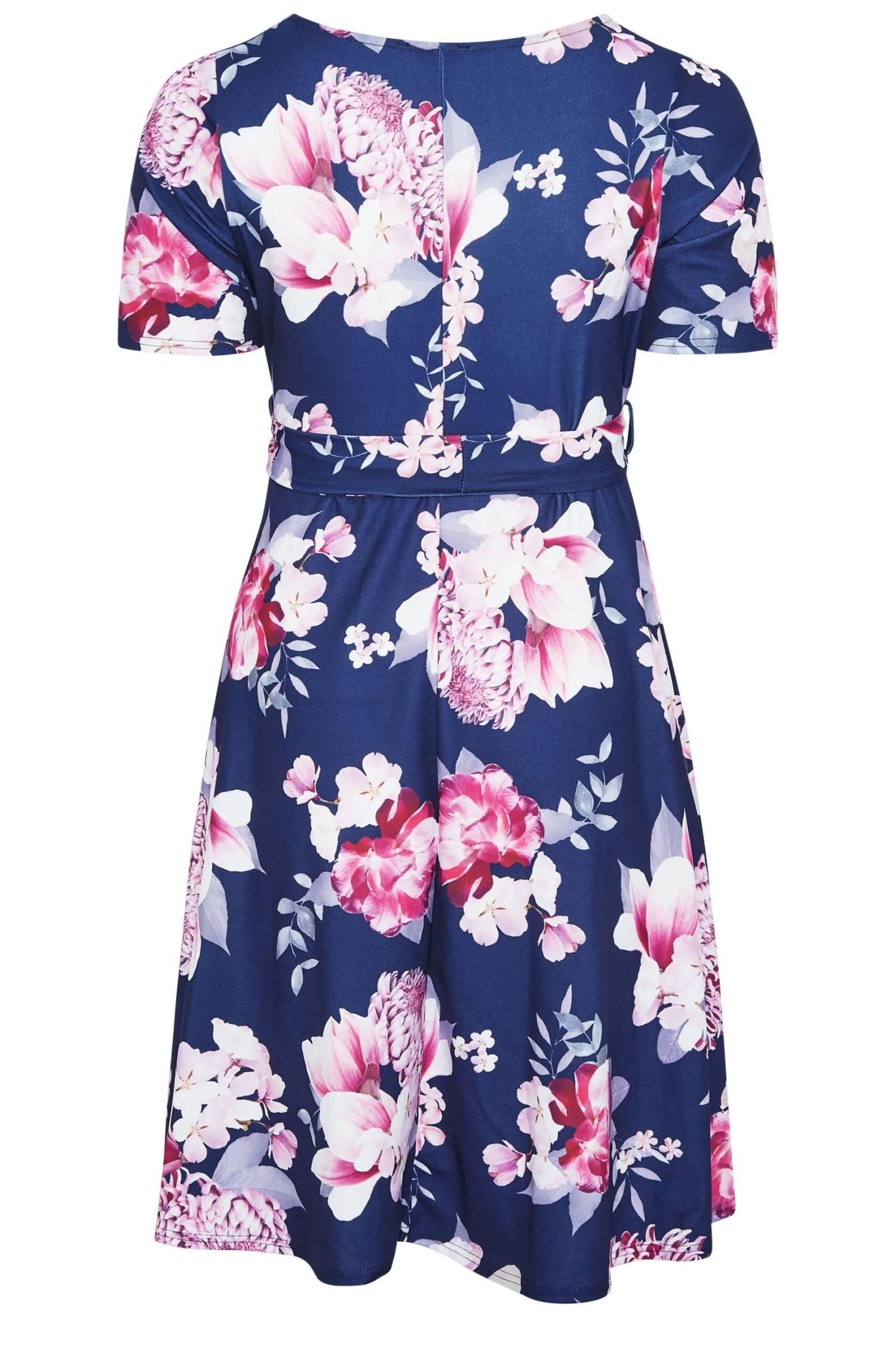 YOURS LONDON Curve Navy Blue Floral Print Midi Skater Dress 6 YOURS LONDON Curve Navy Blue Floral Print Midi Skater Dress - Image 6