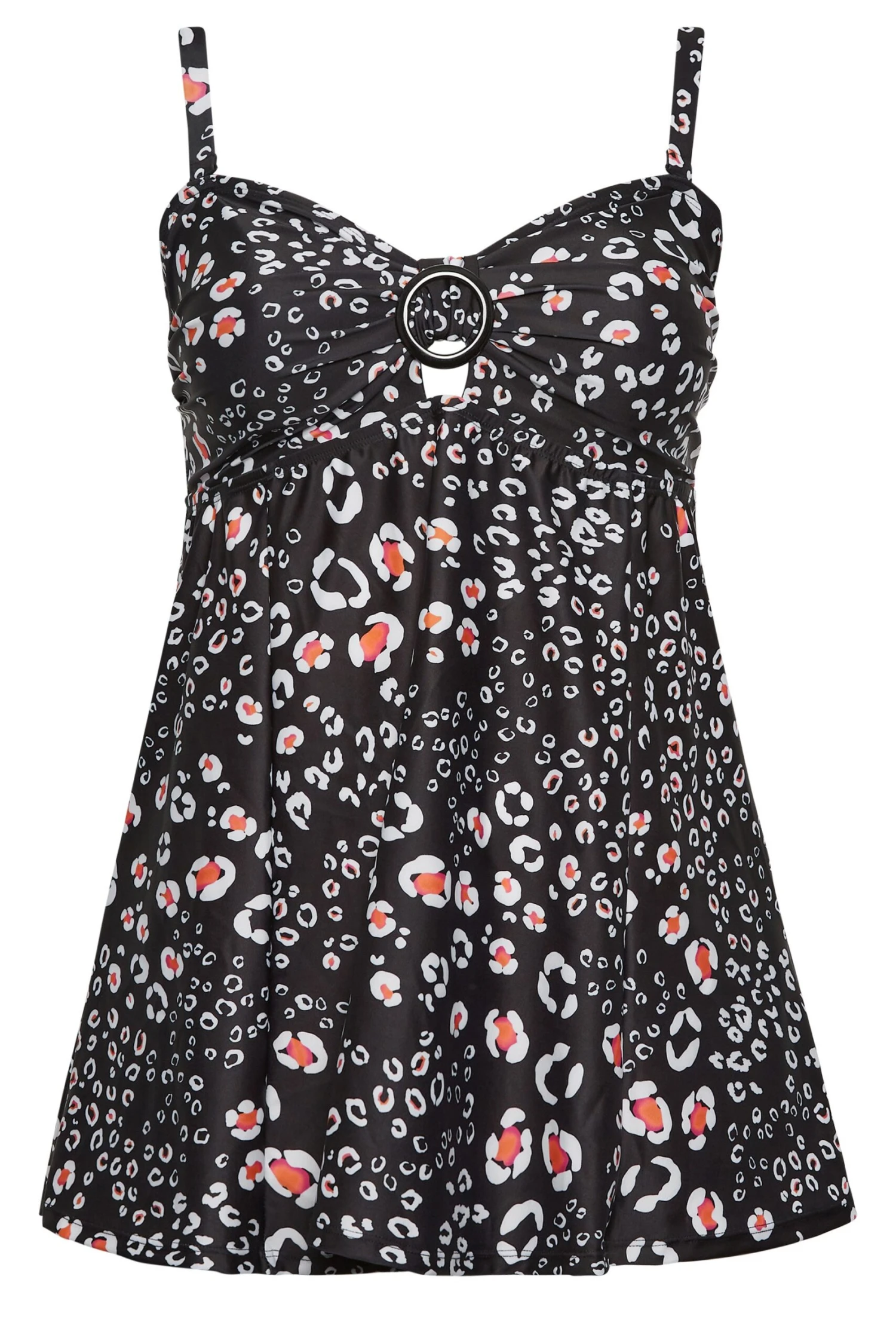 YOURS Curve Black Animal Print Buckle Tummy Control Swim Dress 6 YOURS Curve Black Animal Print Buckle Tummy Control Swim Dress - Image 6