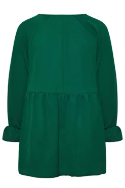 LIMITED COLLECTION Curve Forest Green Peplum Blouse -Outlet Stylo Wise Store ebe67cec 6ce8 4f 215228 Y scaled
