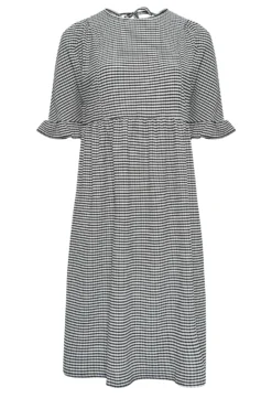 YOURS Curve Black Gingham Textured Smock Midi Dress -Outlet Stylo Wise Store ecfb2e4b bf3d 48 137516 X scaled