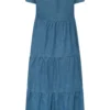 YOURS PETITE Curve Blue Denim Tiered Midi Dress