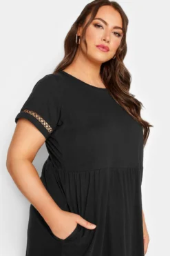 LIMITED COLLECTION Curve Black Crochet Trim T-Shirt Dress 8 LIMITED COLLECTION Curve Black Crochet Trim T-Shirt Dress -Outlet Stylo Wise Store eef2f72f a1d0 42 215633 D scaled