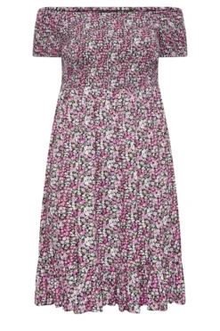 YOURS Curve Pink Floral Ditsy Shirred Midi Dress -Outlet Stylo Wise Store ef33d19a 7ac0 43 137332 X scaled