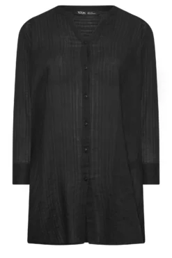 YOURS Curve Black Collarless Beach Shirt 10 YOURS Curve Black Collarless Beach Shirt -Outlet Stylo Wise Store ef726e99 cbe5 45 150336 X scaled