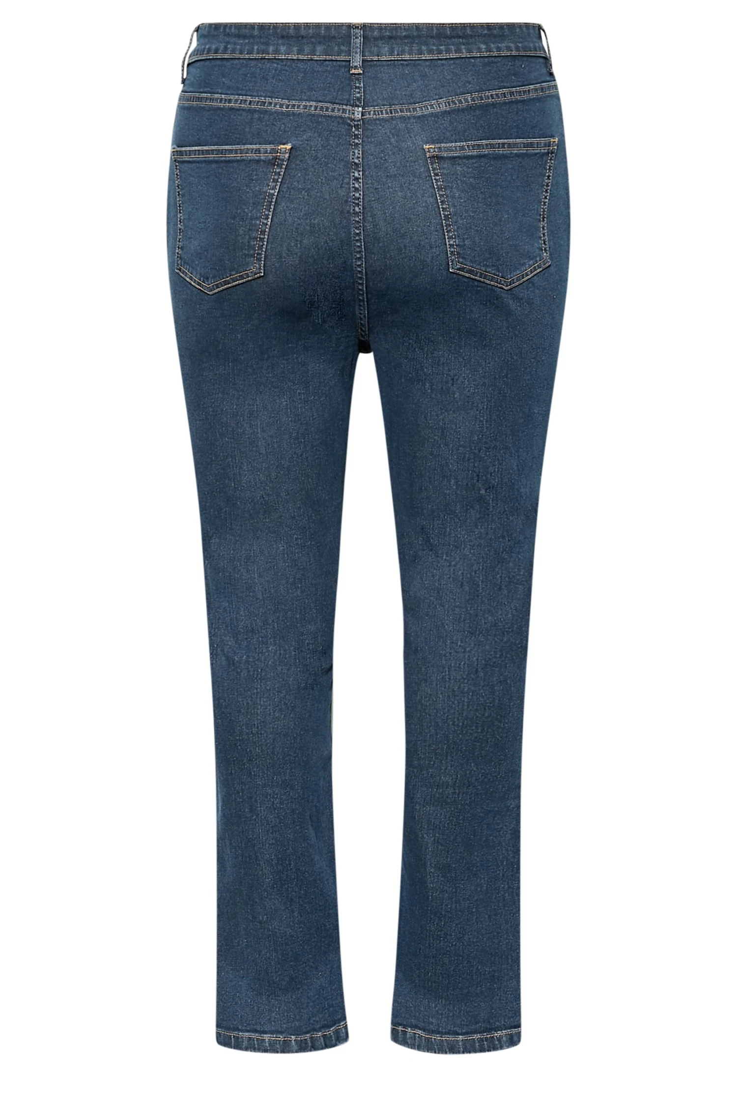 YOURS Curve Blue Side Split Stretch Straight Leg Jeans 6 YOURS Curve Blue Side Split Stretch Straight Leg Jeans - Image 6