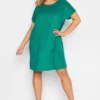 YOURS Curve Turquoise Green Towelling T-Shirt Dress