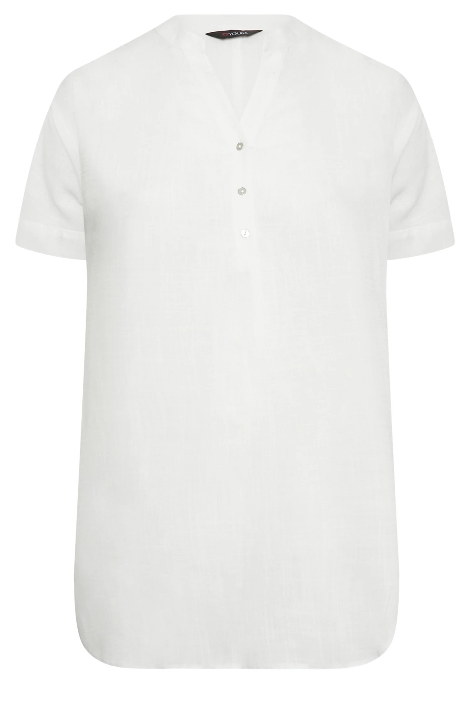 YOURS Curve White Half Placket Blouse 5 YOURS Curve White Half Placket Blouse - Image 5