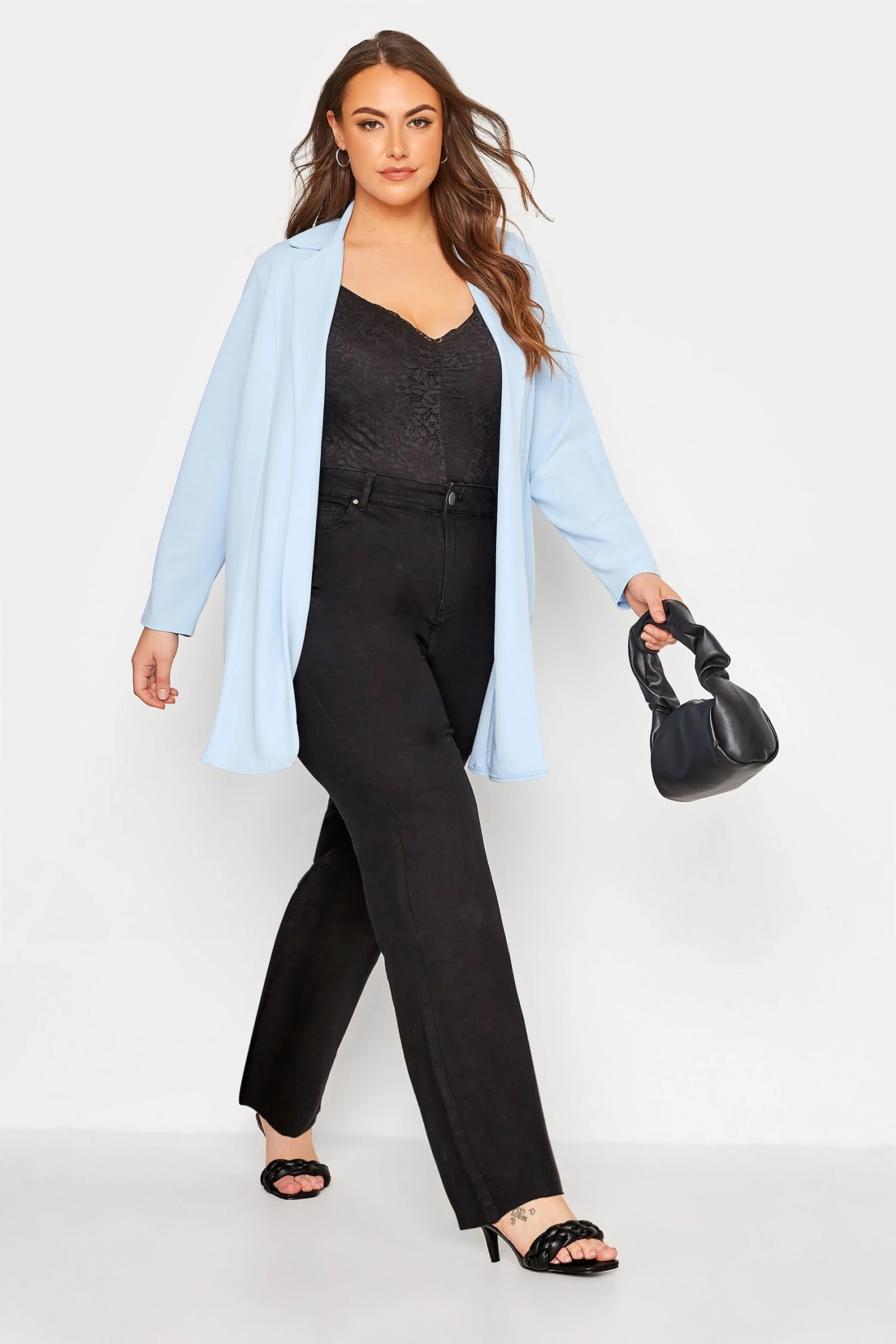 YOURS Curve Black Stretch Wide Leg Jeans 3 YOURS Curve Black Stretch Wide Leg Jeans - Image 3