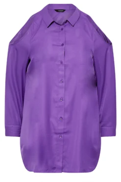 YOURS Curve Purple Cold Shoulder Shirt -Outlet Stylo Wise Store f3234c81 bc67 41 131701 X scaled