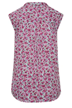 YOURS Curve White Ditsy Print Cap Sleeve Dipped Hem Shirt -Outlet Stylo Wise Store f3440fd8 0cc8 42 173953 Y scaled