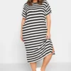 LIMITED COLLECTION Curve Black Stripe Throw On Maxi Dress