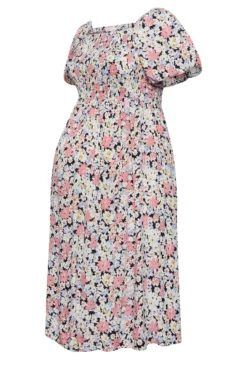 BUMP IT UP MATERNITY Curve Pink Floral Shirred Dress -Outlet Stylo Wise Store f46ee6ed 4b41 40 158402 X1 scaled