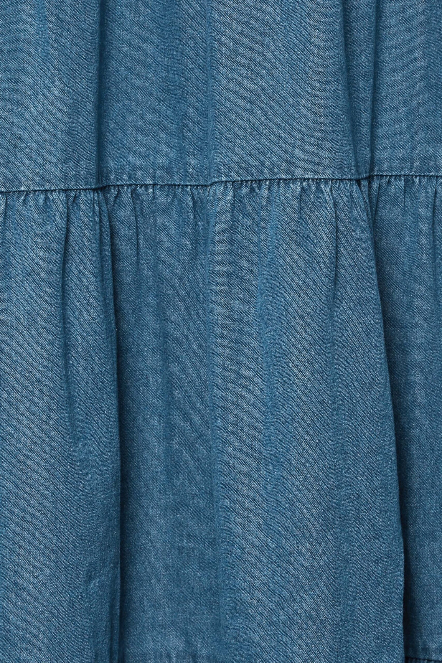 YOURS PETITE Curve Blue Denim Tiered Midi Dress 2 YOURS PETITE Curve Blue Denim Tiered Midi Dress - Image 2