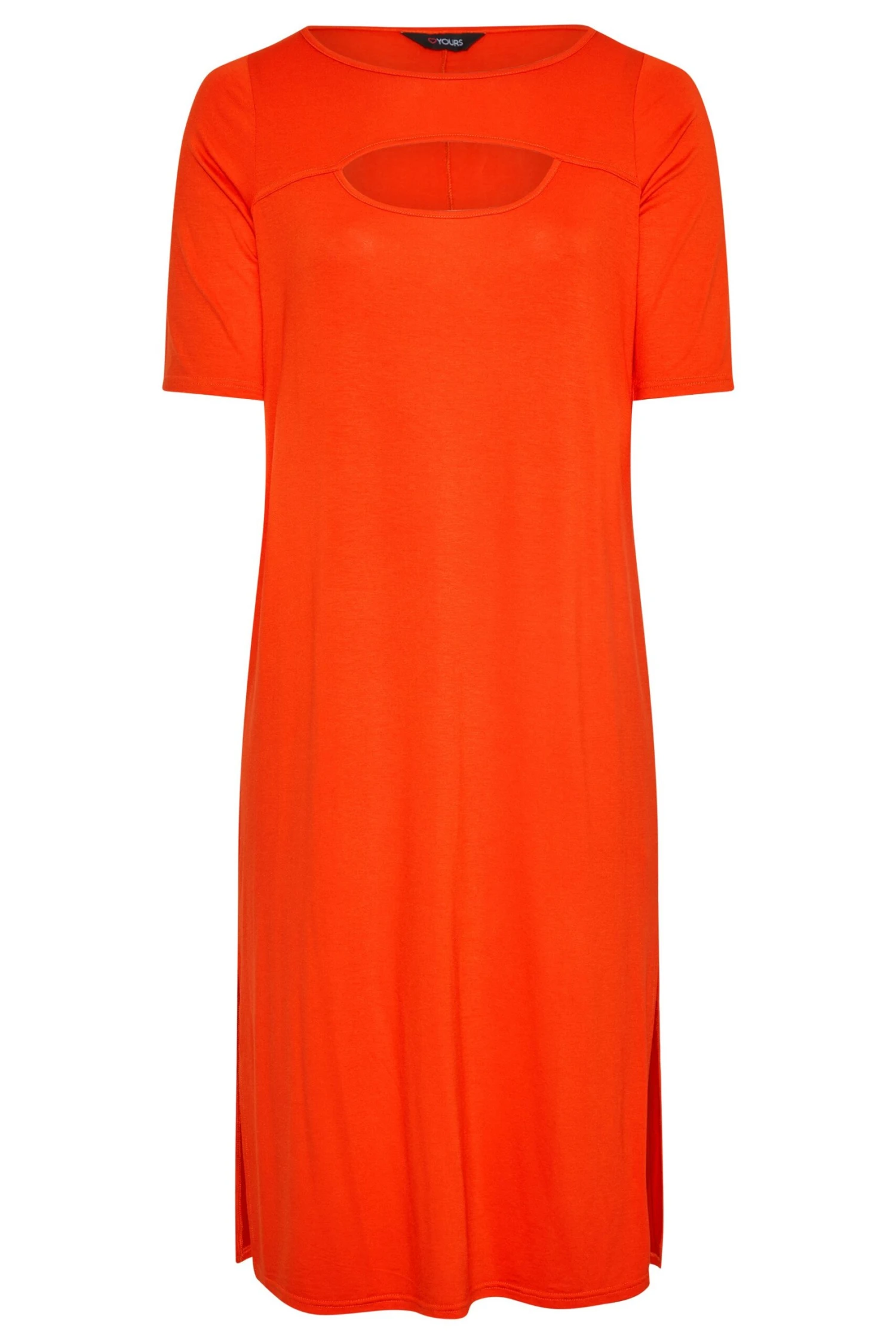 YOURS Curve Orange Cut Out T-Shirt Dress 1 YOURS Curve Orange Cut Out T-Shirt Dress