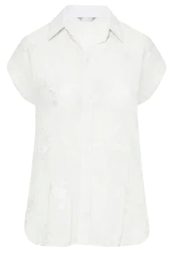 YOURS Curve White Floral Print Embroidered Shirt -Outlet Stylo Wise Store f650adf3 d598 40 173862 X scaled