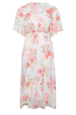 YOURS Curve White Floral Print Dipped Hem Midi Dress -Outlet Stylo Wise Store f7c08c84 0654 40 137329 X scaled