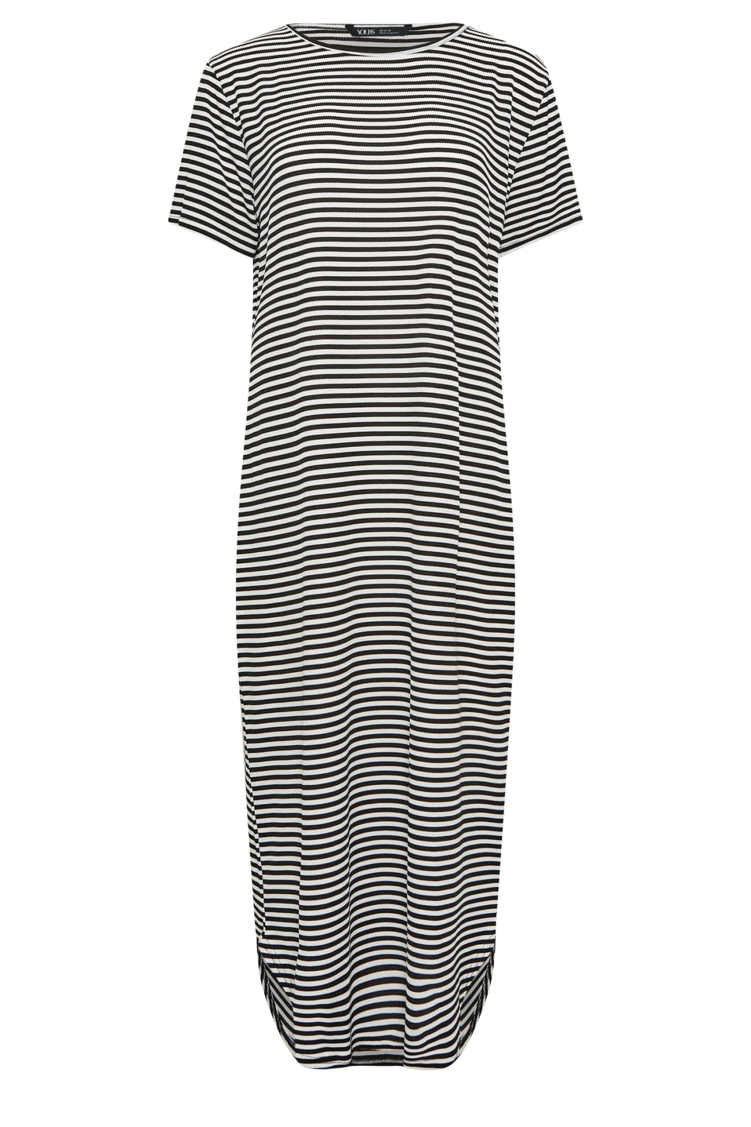 YOURS PETITE Curve Black Stripe Midaxi Dress 4 YOURS PETITE Curve Black Stripe Midaxi Dress - Image 4