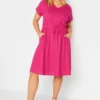 YOURS Curve Pink Tie Waist Mini Dress