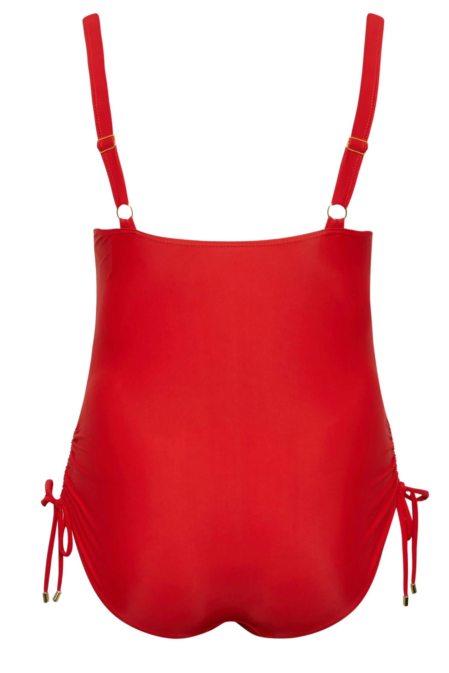 YOURS Curve Red Drawstring Detail Swimsuit 6 YOURS Curve Red Drawstring Detail Swimsuit - Image 6