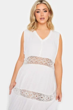 YOURS PETITE Curve White Crochet Trim Maxi Dress 8 YOURS PETITE Curve White Crochet Trim Maxi Dress -Outlet Stylo Wise Store faa09da4 4a7c 40 174551 D scaled