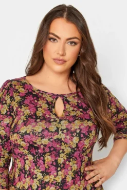 YOURS Curve Pink Floral Midi Dress -Outlet Stylo Wise Store fb4c714e 7d76 42 174201 D scaled