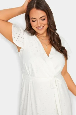YOURS Curve White Broderie Anglaise Maxi Dress -Outlet Stylo Wise Store fb54459a c318 42 137538 D scaled