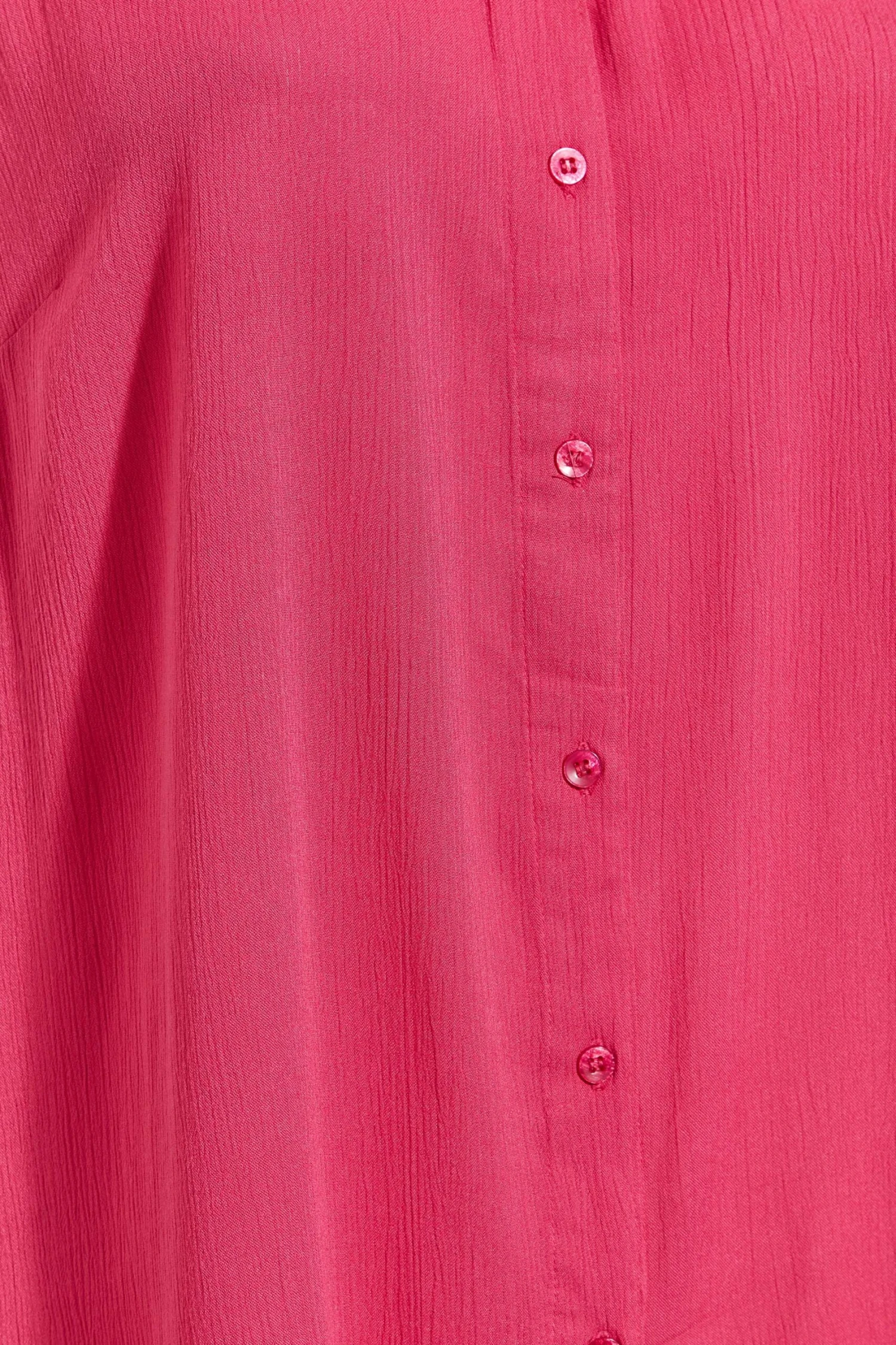 YOURS Curve Hot Pink Cap Sleeve Dipped Hem Shirt 4 YOURS Curve Hot Pink Cap Sleeve Dipped Hem Shirt - Image 4