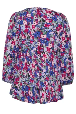 LIMITED COLLECTION Curve Blue & Pink Floral Lace Blouse -Outlet Stylo Wise Store fcf6403c e46a 4f 215102 Y scaled