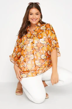 YOURS Curve Orange Floral Batwing Blouse -Outlet Stylo Wise Store fd266e3f 5cf3 4b 173975 D scaled