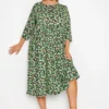 LIMITED COLLECTION Curve Green Floral Smock Dress